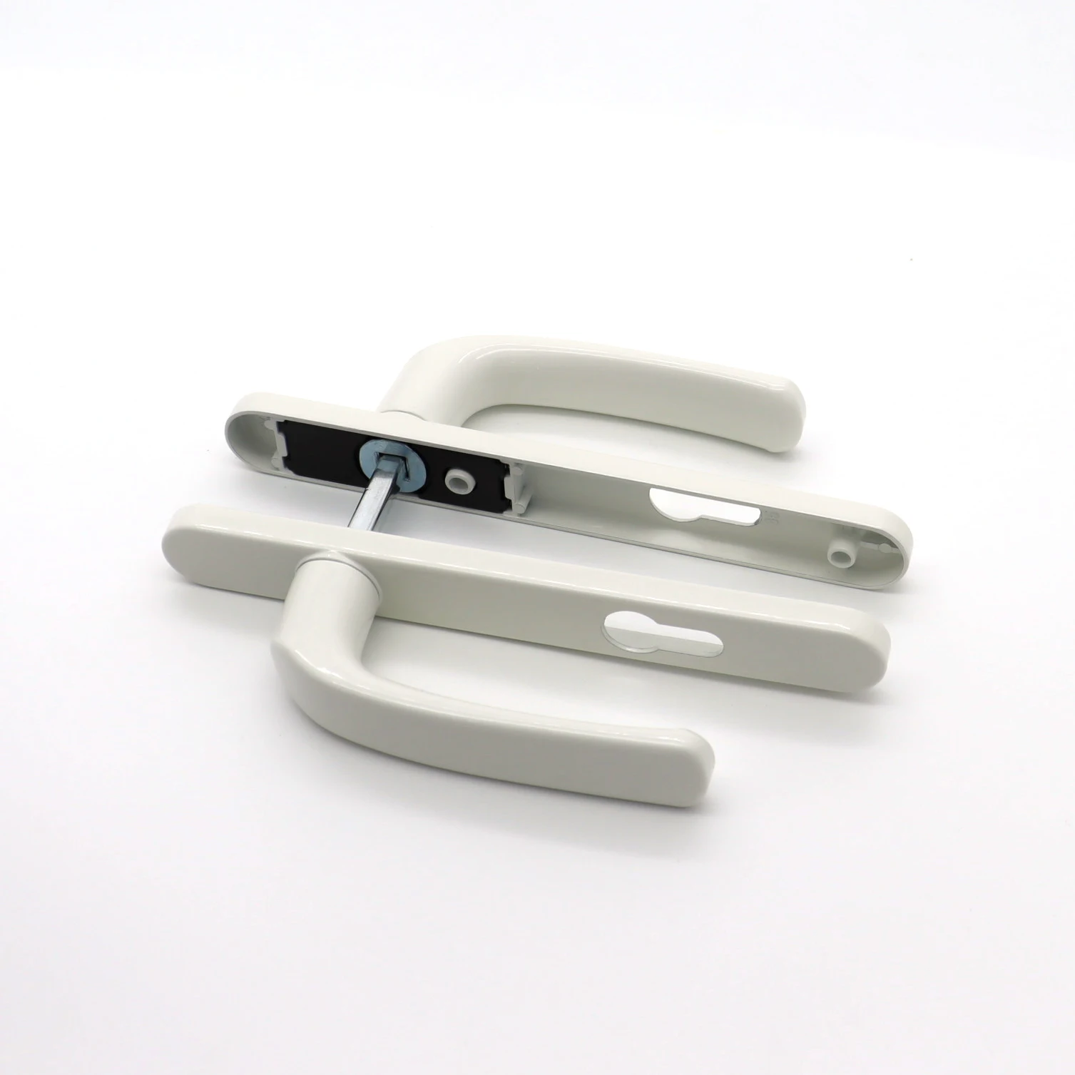 White Aluminum Alloy Entrance Keyed Deadbolt Mortise Lock Door Lever Handle set