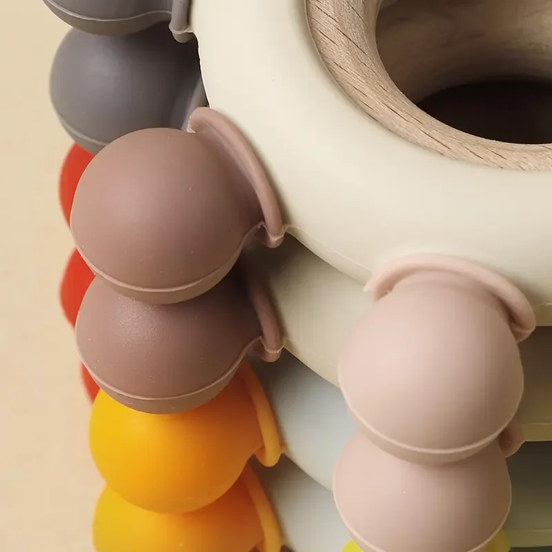 Hot Sales Silicone Wooden Teether Baby Soothing Baby Silicone Teether For Kids Baby Teething Toy