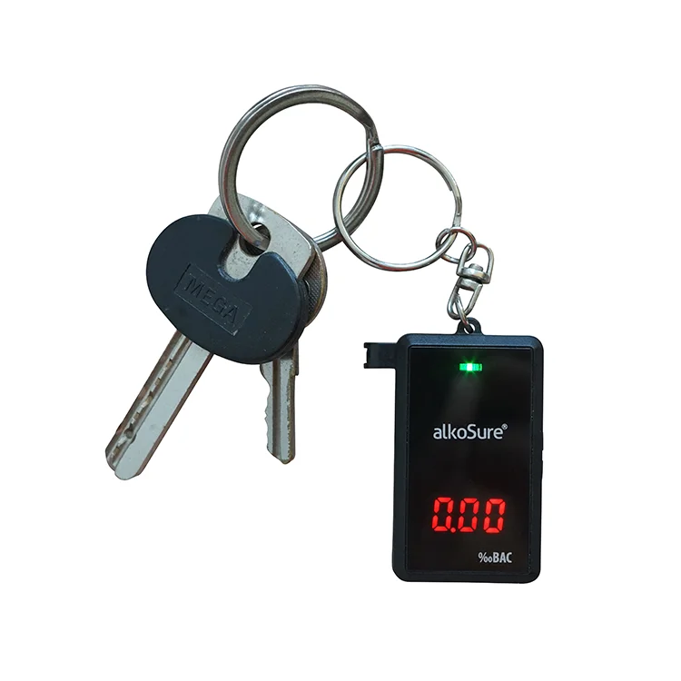 Smallest Portable fuel cell breathalyser Low Cost breath alcohol tester Keychain alcohol detector