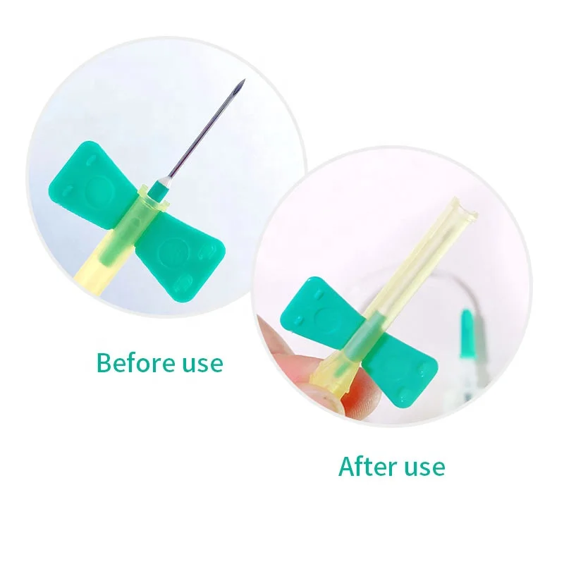 HBH Pen Type Safety Blood Collection Straight Needle Selling High Quality Disposable Single Wing Butterfly Lancet Double Wing