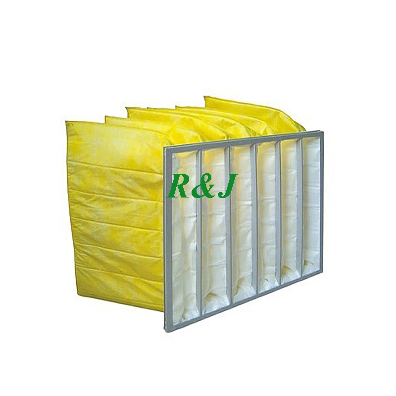 Fiberglass filter media pocket filter with best filtration efficiency F6 F9