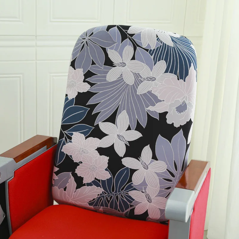 Custom any LOGO Elastic split chair cover dustproof protective cover auditorium chair back cover cinema
