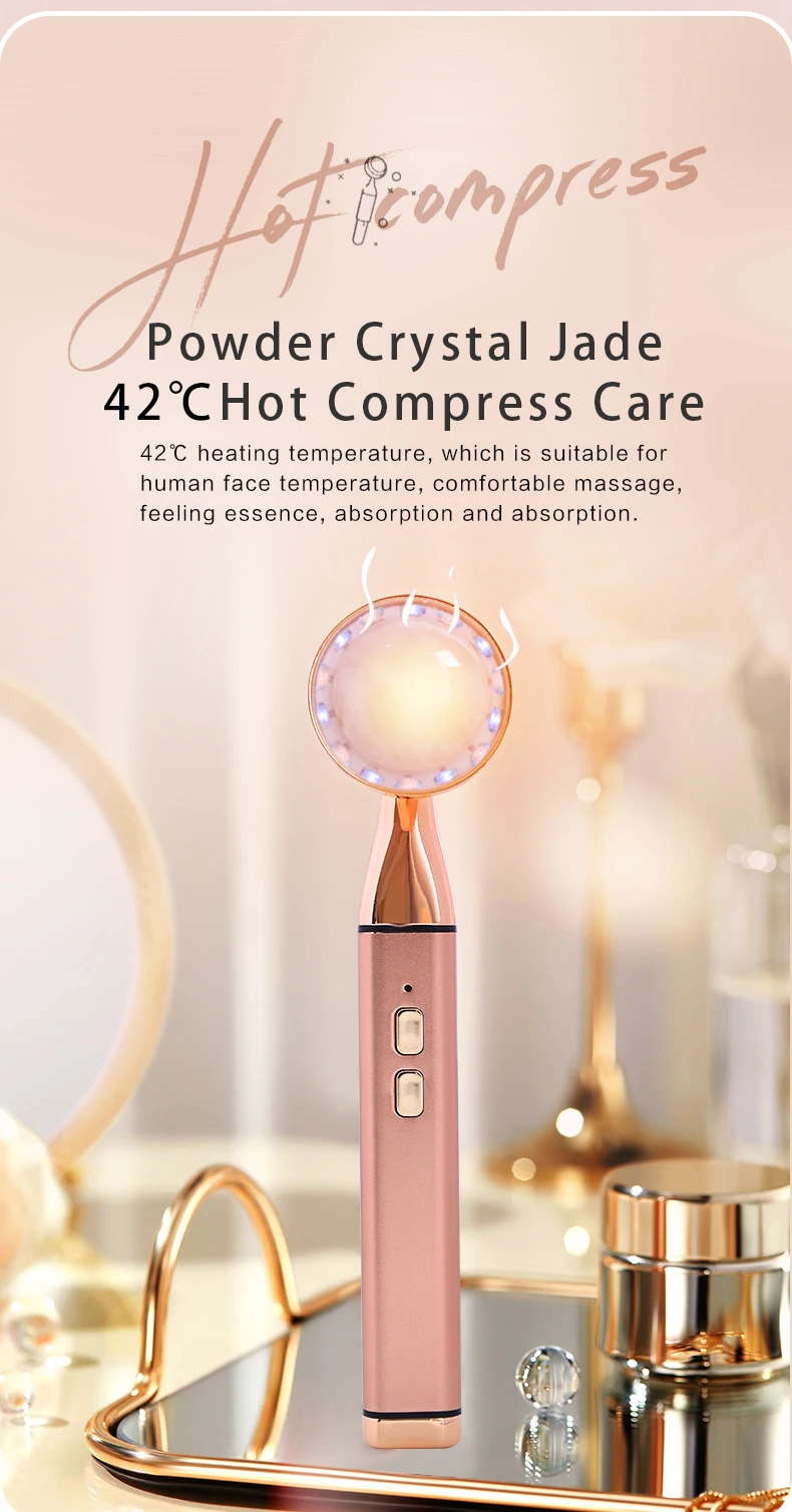 Facial Tool Lifting Roller Skin Massage Anti Aging Energy Beauty Bar Beauty Equipment Vibrating Jade Facial Massage Roller