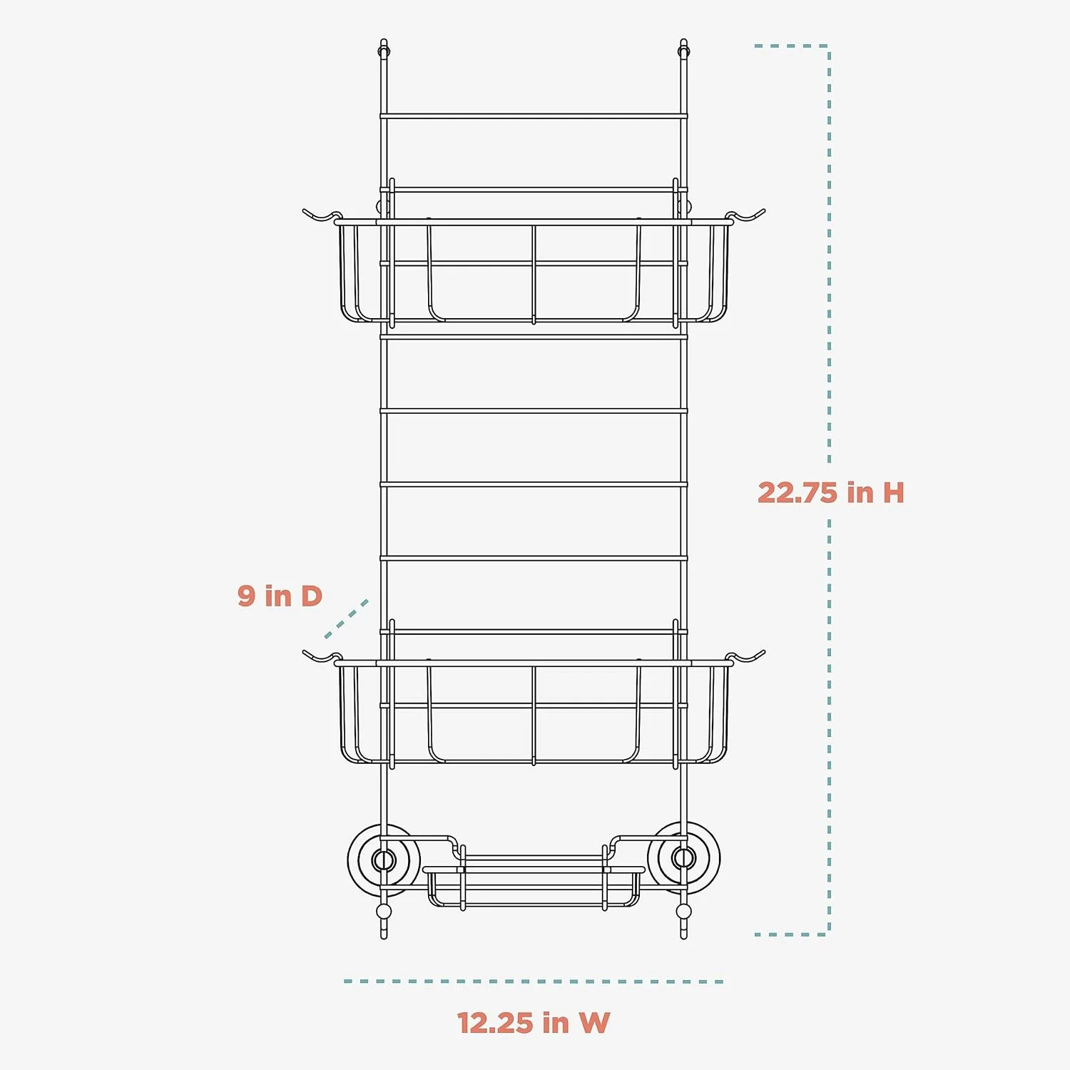 CF over the door hanging shower caddy 3 tier bathroom shelves rack storage wall mounted hanging shower shelf organizer