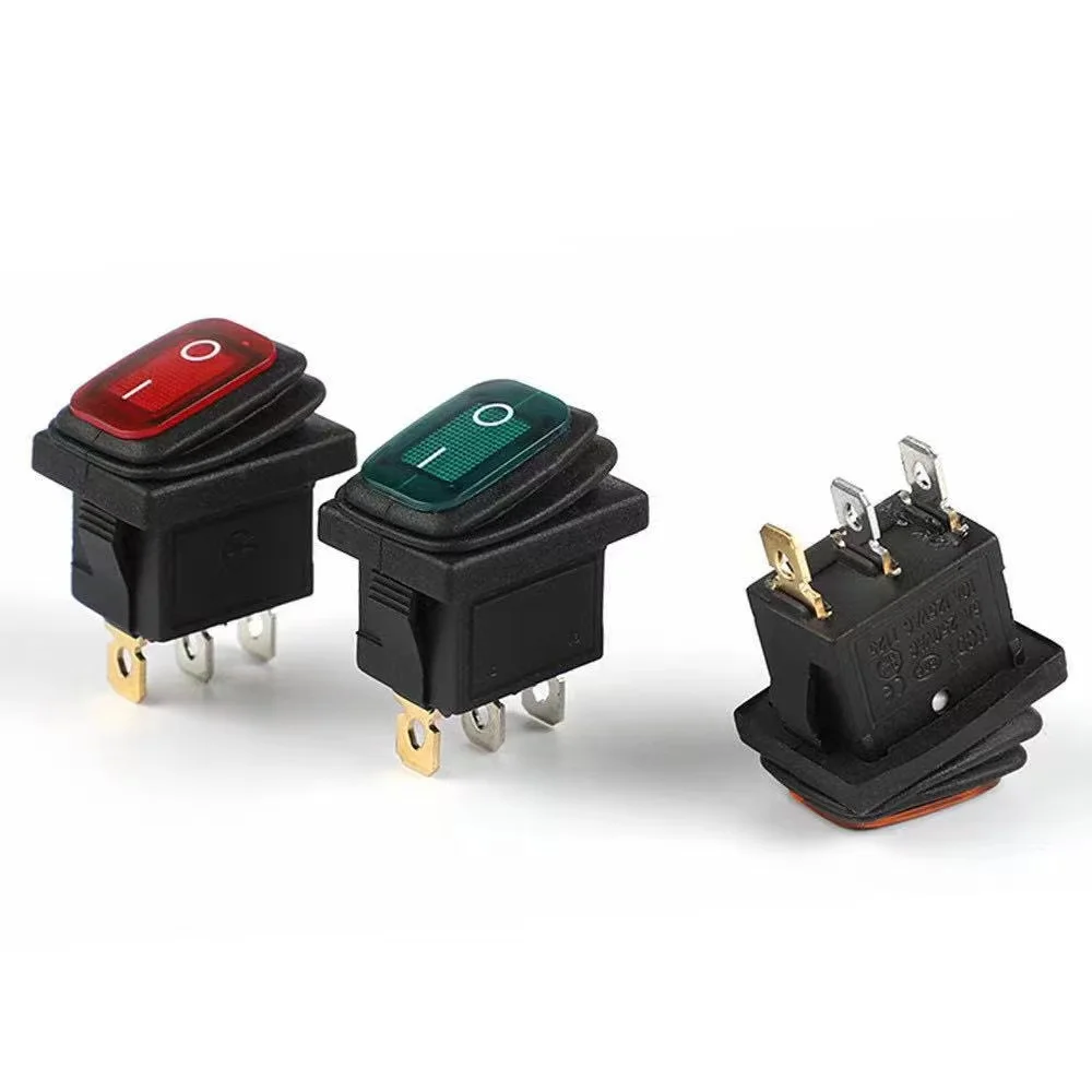 KCD4-201NC 15/30A 250VAC DPST 2 Position Waterproof t125 rocker switch