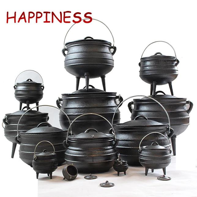 Custom Logo Traditional African Cheap Cookware Cast Iron 3 Legged Potjie Stew Pot Cauldron