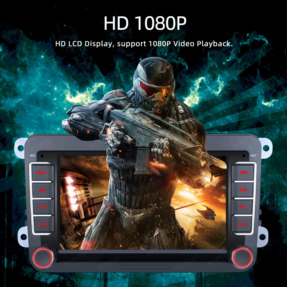 7 Inch 2Din Android Car Radio Power Amplifier Support Wireless Carplay GPS Wifi Split Screen Phone Link FM For VW Car Navigation