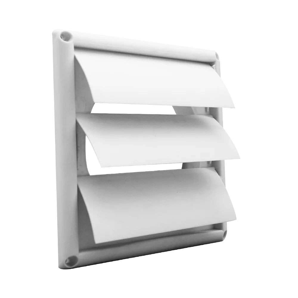 Factory Price Ventilation Fixed Air Vent Cover Louvre Hood Cream Louver Dryer Vent Plastic Vent Louver for HVAC System