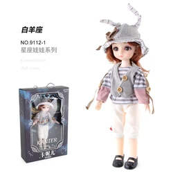 twelve constellations dress up pretend play toys Silicone Baby Doll Fashion Doll Toys Barbi Doll Set Toys Birthday Gifts