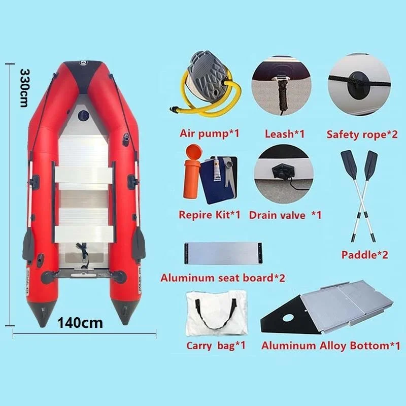 Solar Marine 6 Person Inflatable Assault Boat 10.8ft PVC Transom Speed Kayak High Thread Strength Canoe Dinghy Raft