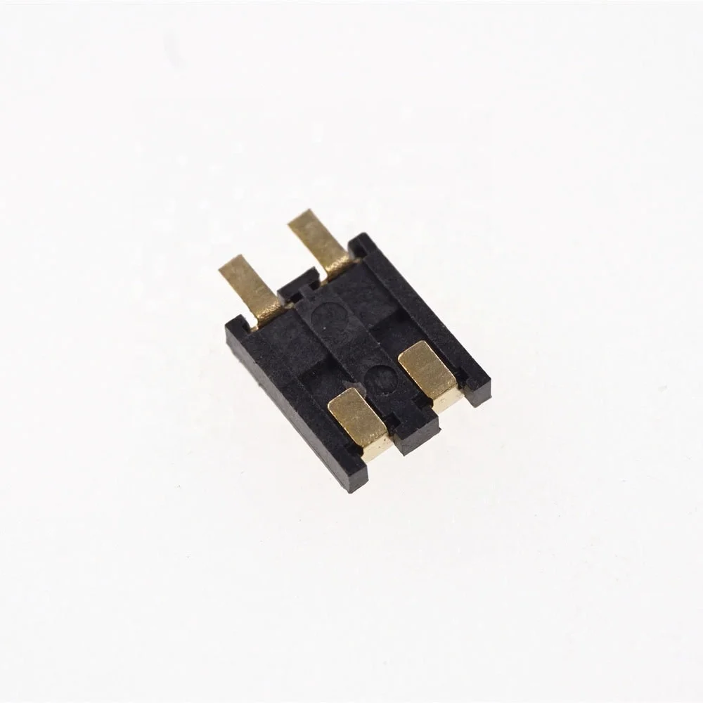 Spring Compression Contact 2.5 mm Pitch 2 Pin Female SMD PAD Surface Mount Battery Connectors Reflow Solder PCB Power Charge