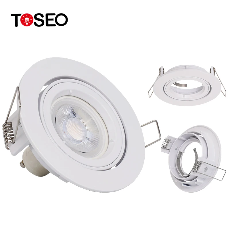 TOSEO Custom Aluminium IP20 Ceiling Fixture Light Adjustable 7w GU10 Recessed Led Lighting Downlight