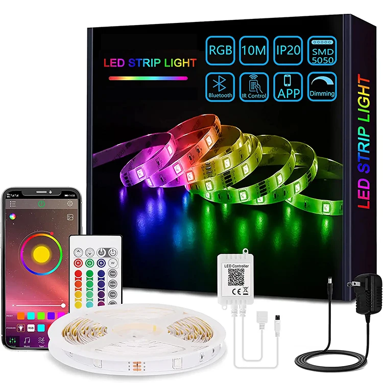 Высококачественный 12 в звуковой пульт дистанционного управления Smart flexible 5050 RGB IP65 водонепроницаемая светодиодная лента с домашним приложением Bluetooth музыкальная Синхронизация