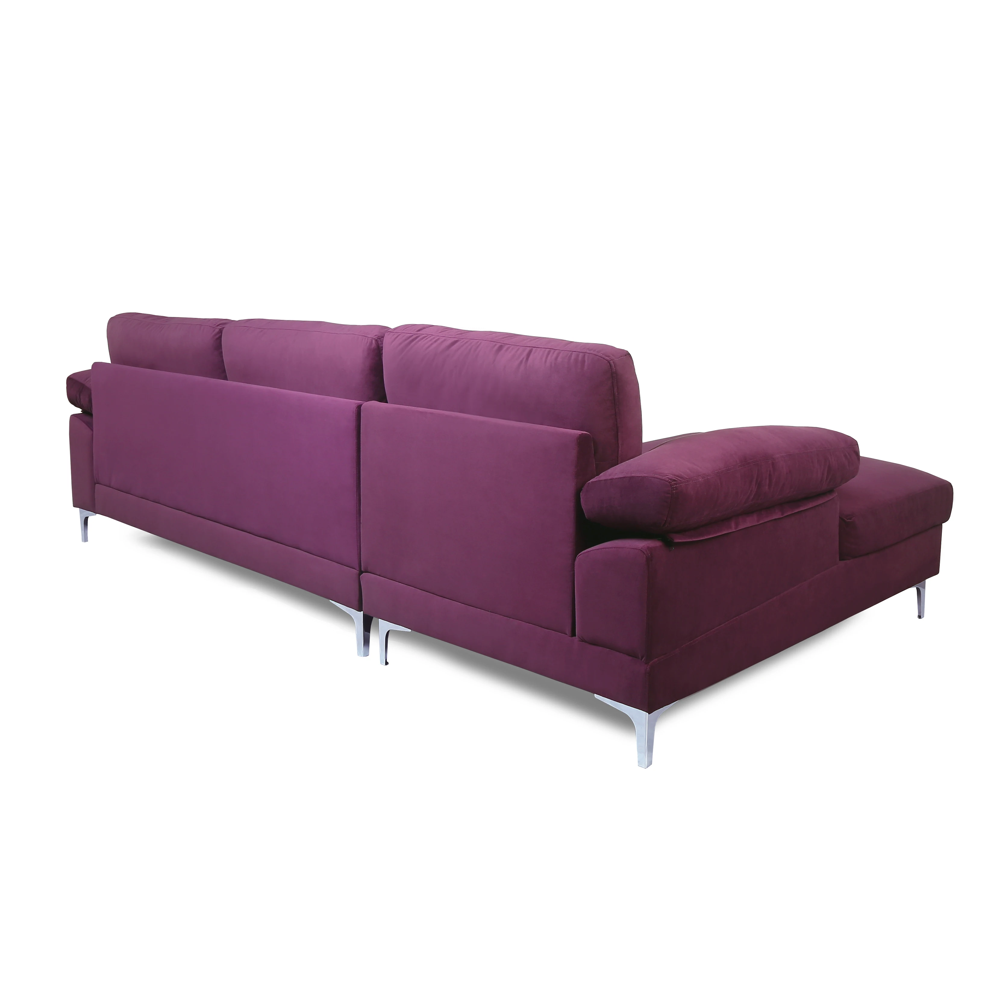 Elegant convertible sofa purple velvet couch living room sofa set furniture with bed in it