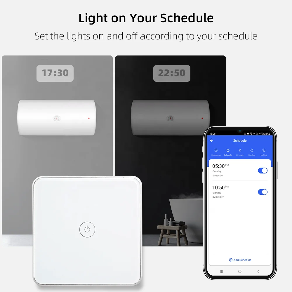 ZigBee Touch 30A Boiler Water Heater Switch EU Standard Tuya Smart