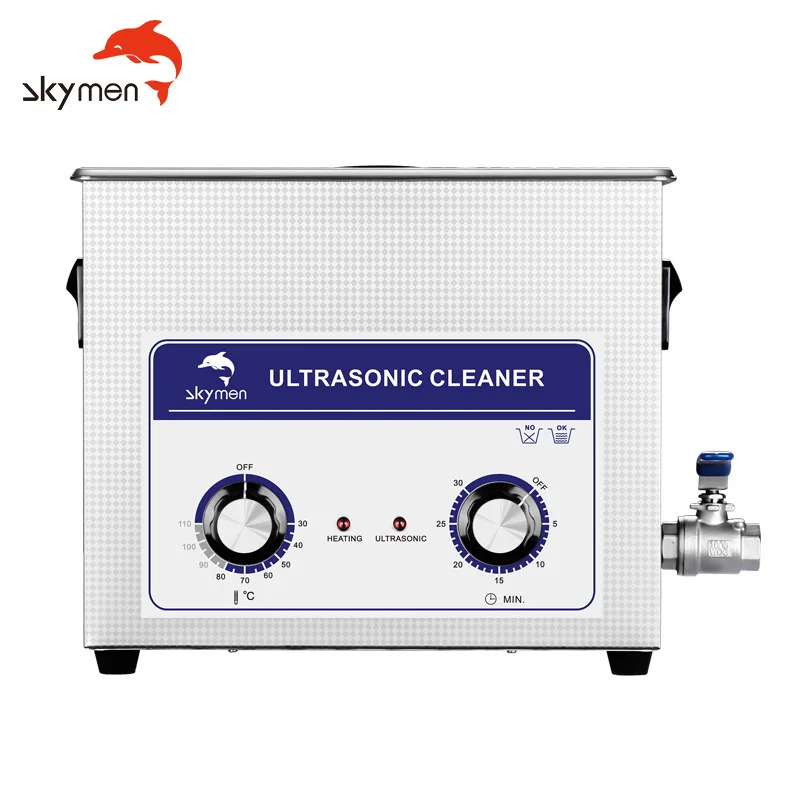 Ultrasonic Cleaner 180W 40KHz Dial Control Timer Heater 6L Volume Dental Carburator Brass Bullets Shell