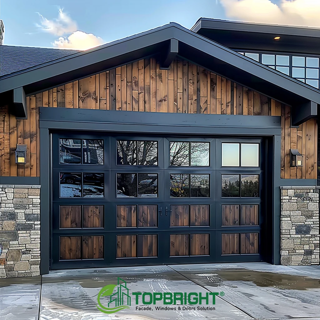 Factory Special Steel Roller Door Monitored Eyes Black Color Aluminum Alloy Galvanized Steel Garage Door