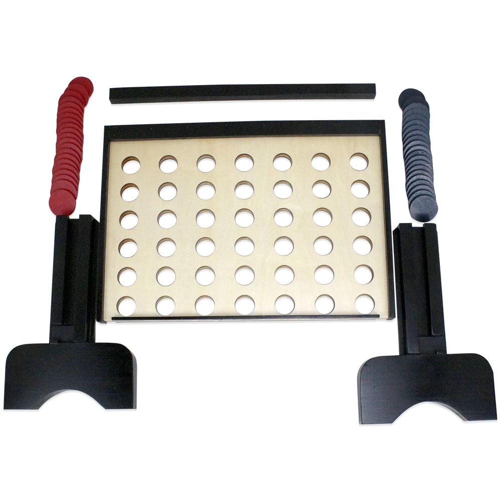 Custom Sized Jumbo 4 in a Row Game Giant Wooden 4 Connect for Family Fun with Coins Age Range 5-7 Years Sports Theme