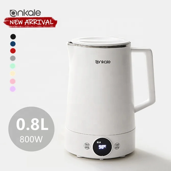 Ankale White Portable Electric Kettle Lowest Price Outdoor Drinking Water Boiling Pot 800ml Smart Glass Electric Kettle