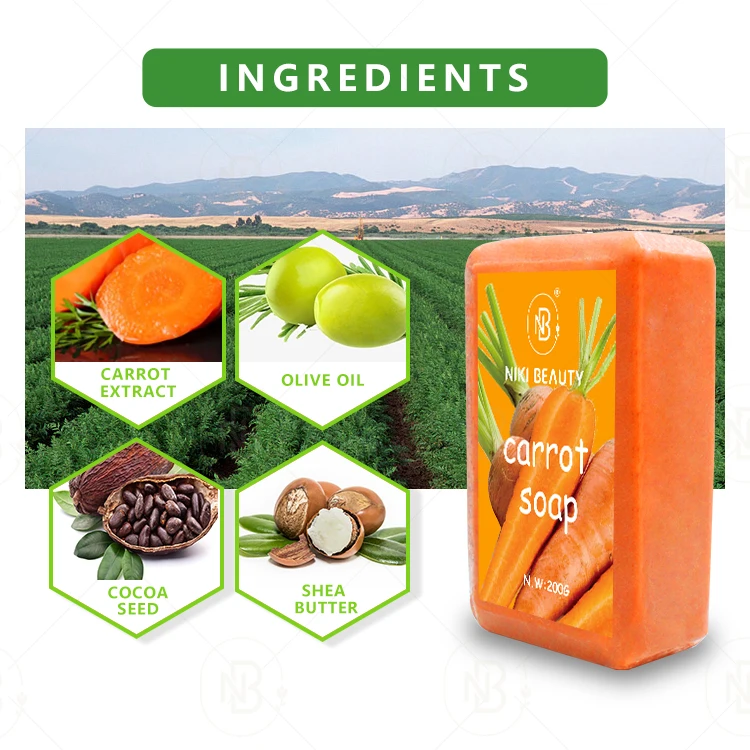Oem Whitening Soap Private Label Handmade Whitening Beauty Bathing Gentle Skin Carrot Soap