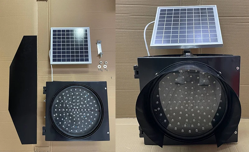 Solar Powered  Yellow LED Flashing Traffic Safety Warning light