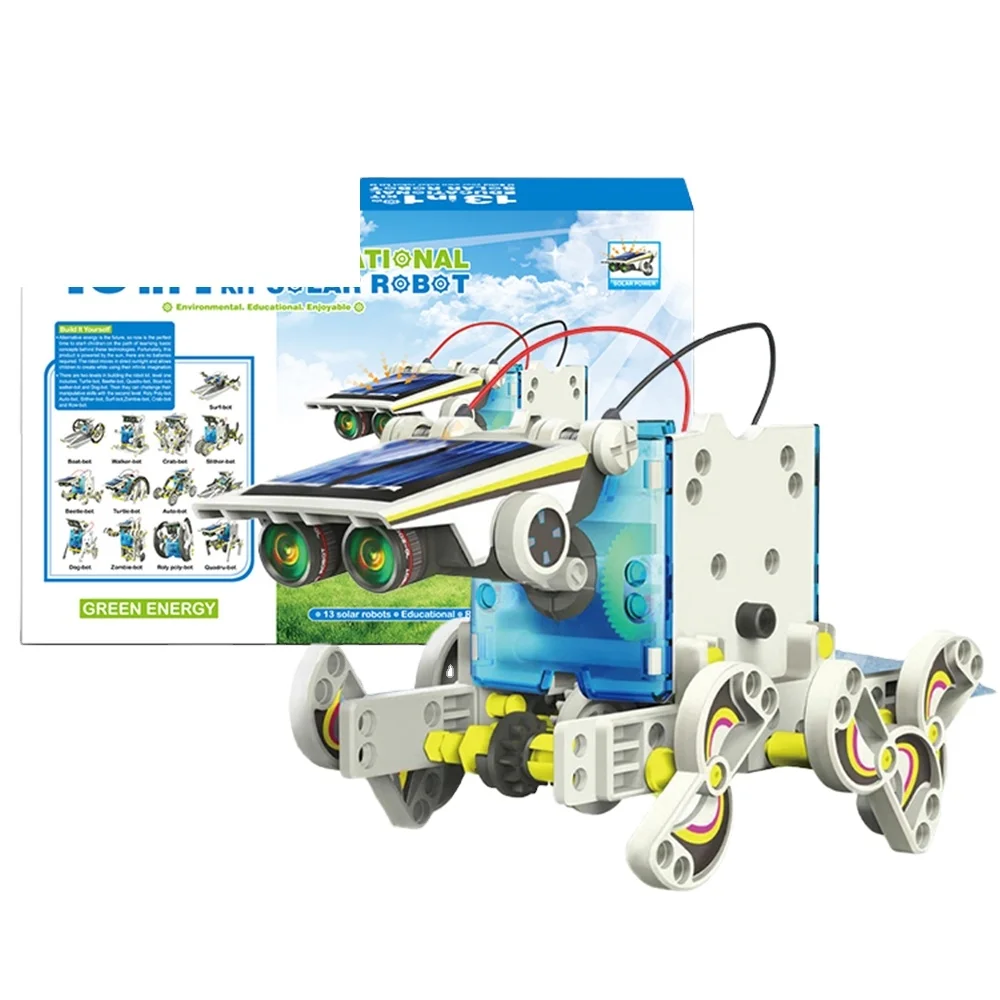 13 in 1 Educational and STEM Self-assembled DIY Electronic Solar Robot Toy Kit Toys for