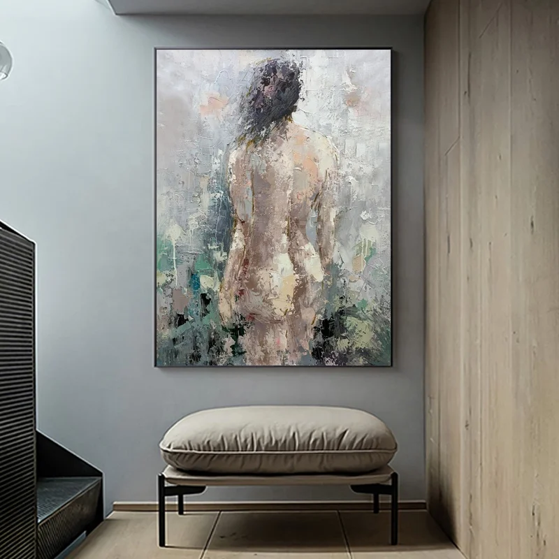 Home Decorations Abstract Nude Lady Oil Paintings Canvas Wall Art Living Room Hand Painted Naked Painting