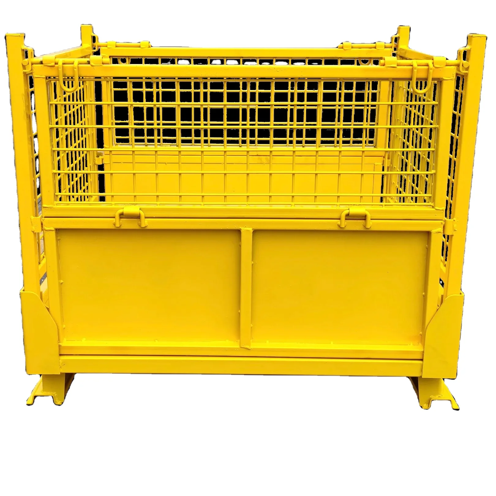 Durable Stackable Folding Korean storage Cage Warehouse Collapsible Metal Storage Rack Storage Cage Wire Mesh Container Pallet