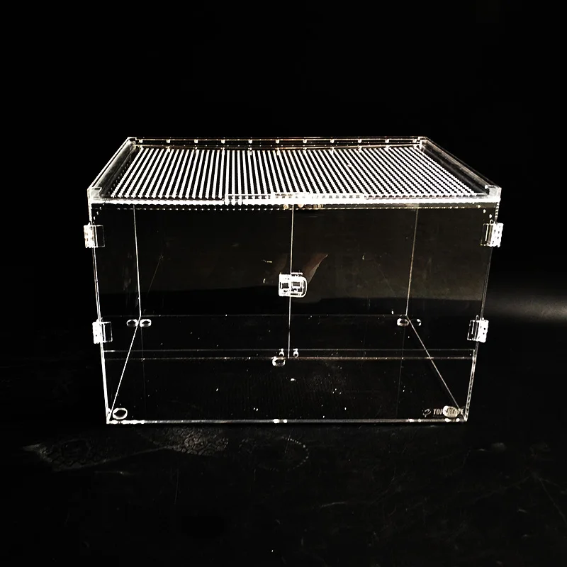 Factory custom pet supplies clear pmma plexiglass acrylic reptile pet enclosure cage bin display box reptile terrarium large