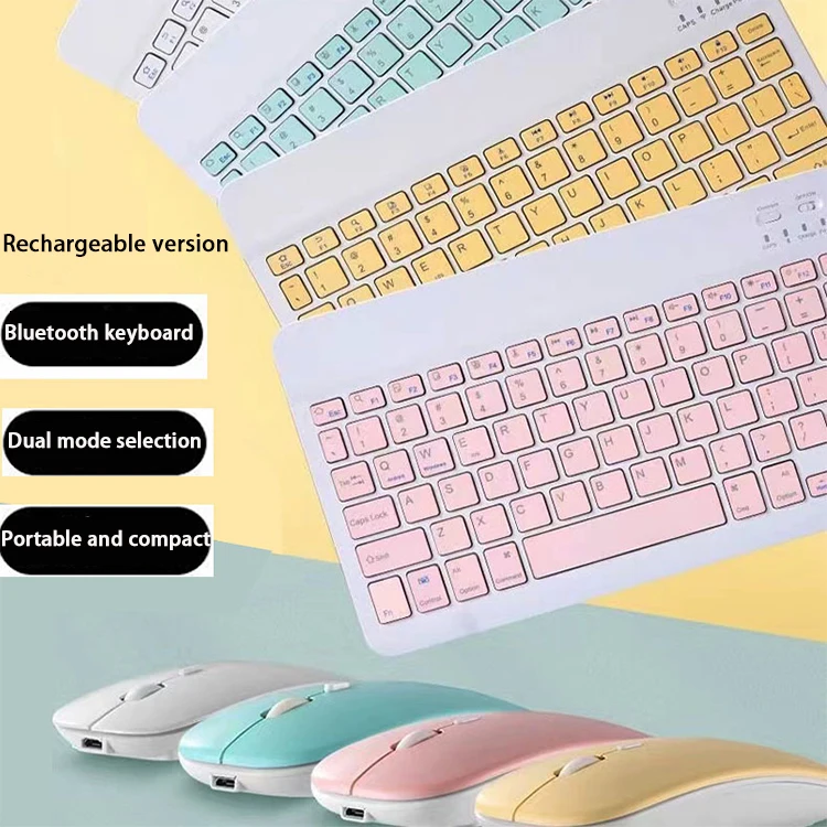 2024 10 inch Slim Mini Keyboard and Mouse For Android phone Tablet Wireless Keyboard