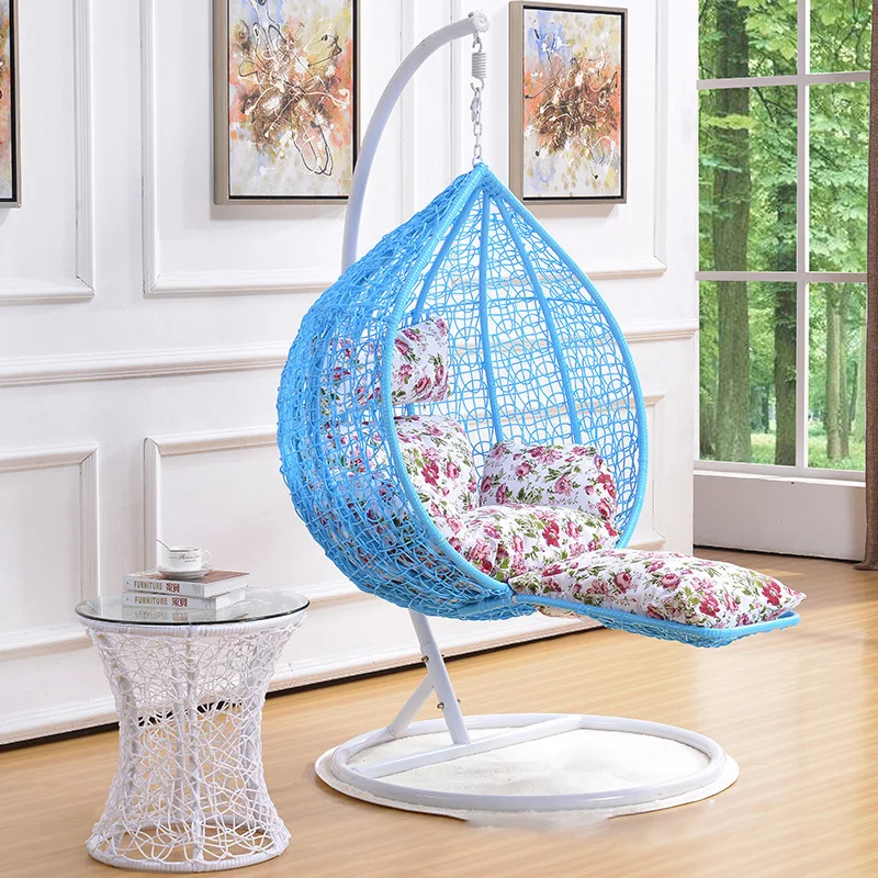 Basket Wicker Rattan Swing Seat Furniture Outdoor Patio Swing Chair Hanging Garden Swing Egg Chair With Stand