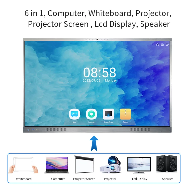 School Teaching Equipment 86 85 Interactive Flat Panel Electronic Interactive Tv Whiteboard