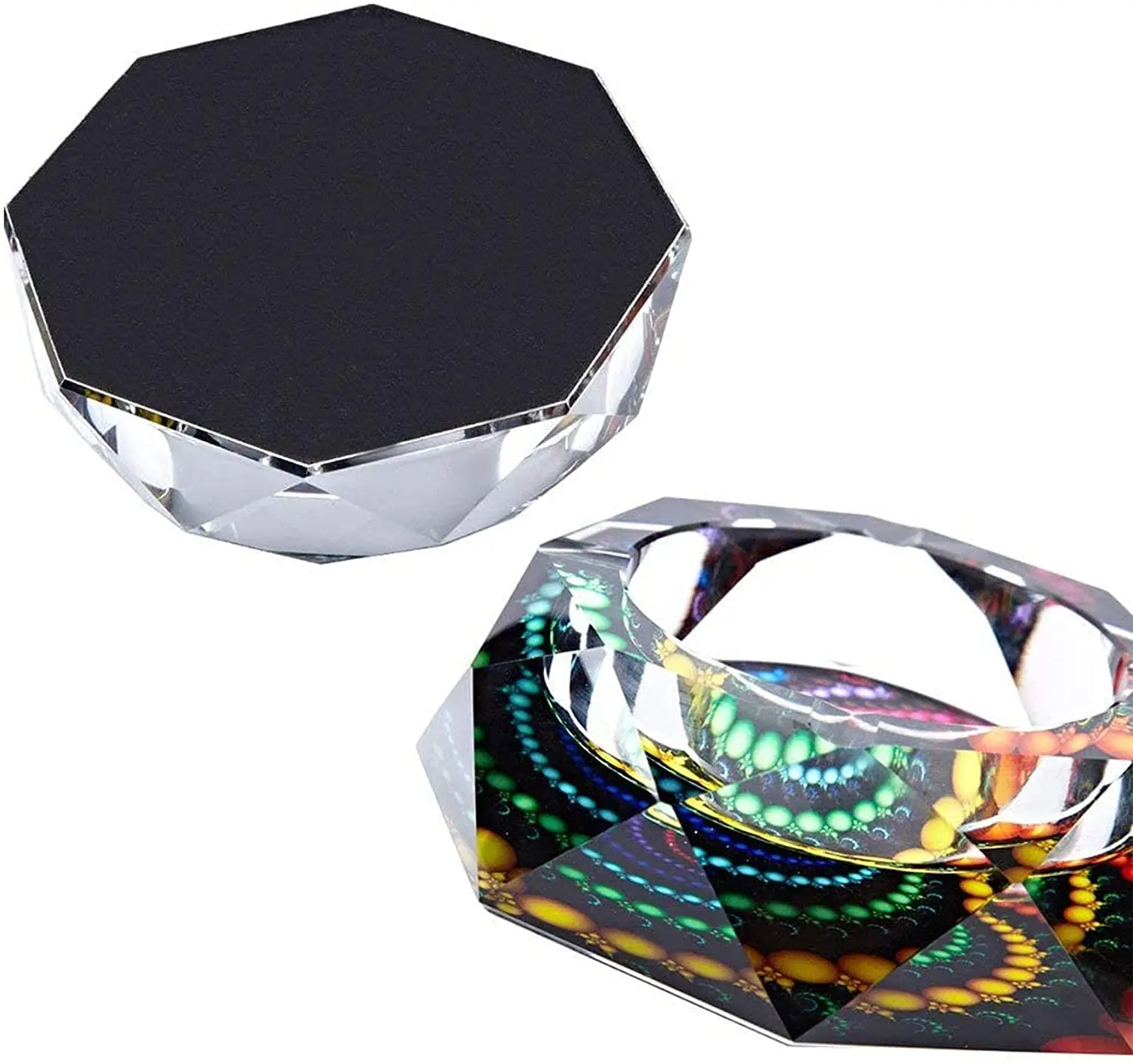 Case-Creative Crystal Cigarette Ashtray for Indoor or Outdoor ,Use Ash Holder for Smokers