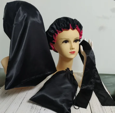 Custom logo silk head wrap for women hairband Bandanas for hair care