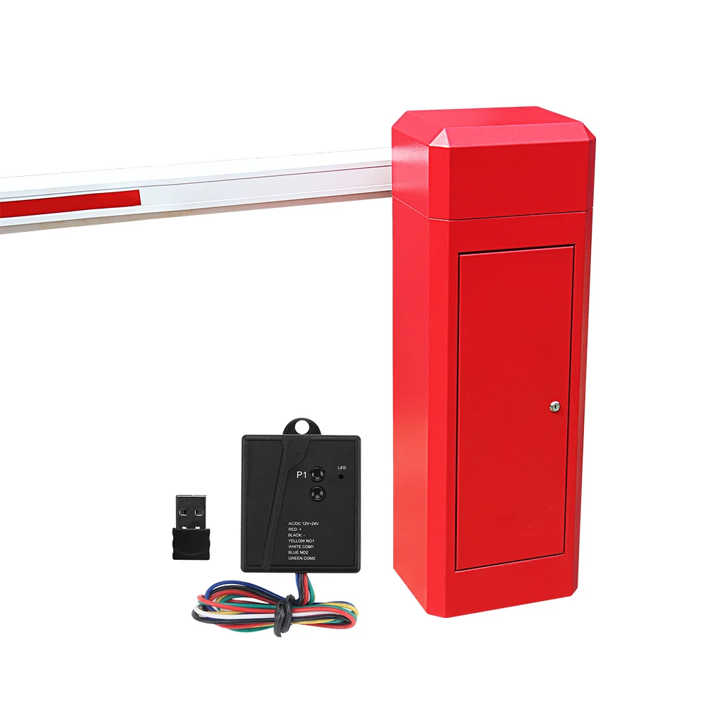 Heavy Duty Red AC 220V Traffic gate automatic Boom Road Barrier Parking