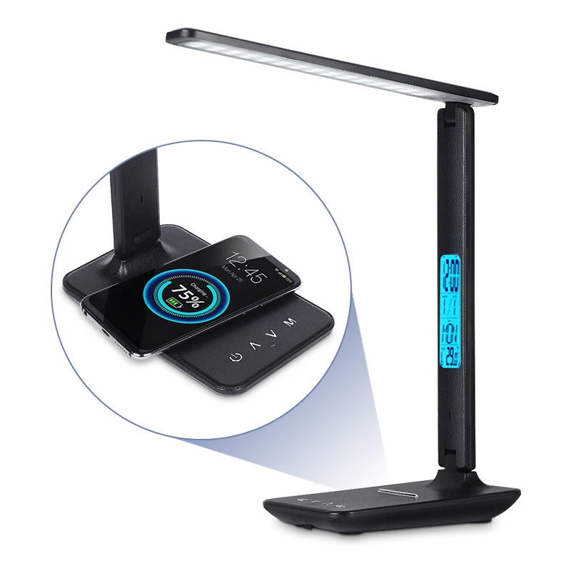 2021 new wireless charging desk lamp with USB charging, 5w power with Monitor, Office, Student Reading Desk Lamp