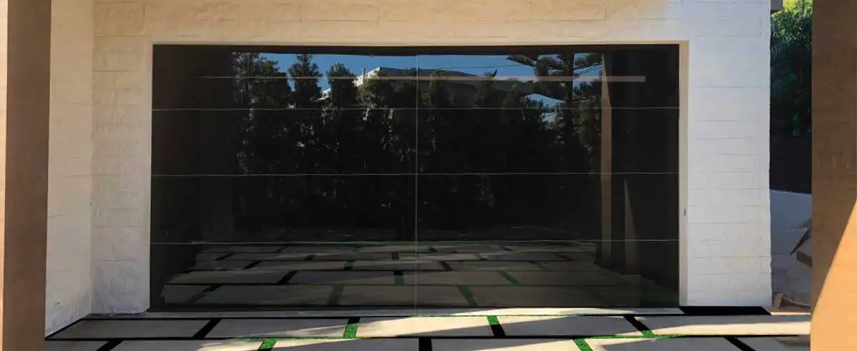 Modern Aluminum Seamless Mirror Tempered Glass Garage Door With Hardware Opener Cheap Low Price