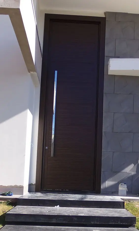 Seeyesdoor metal frame solid wood teak pivot front entry door for modern house all types