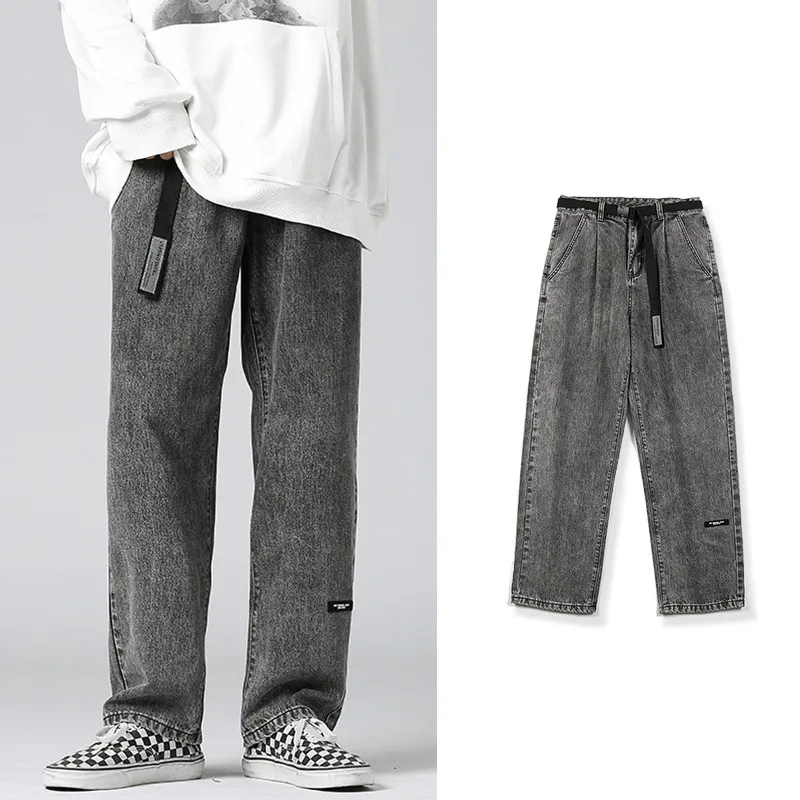 GDJ011 high street vintage denim mens designer jeans heavy washing hip hop men jeans loose fit