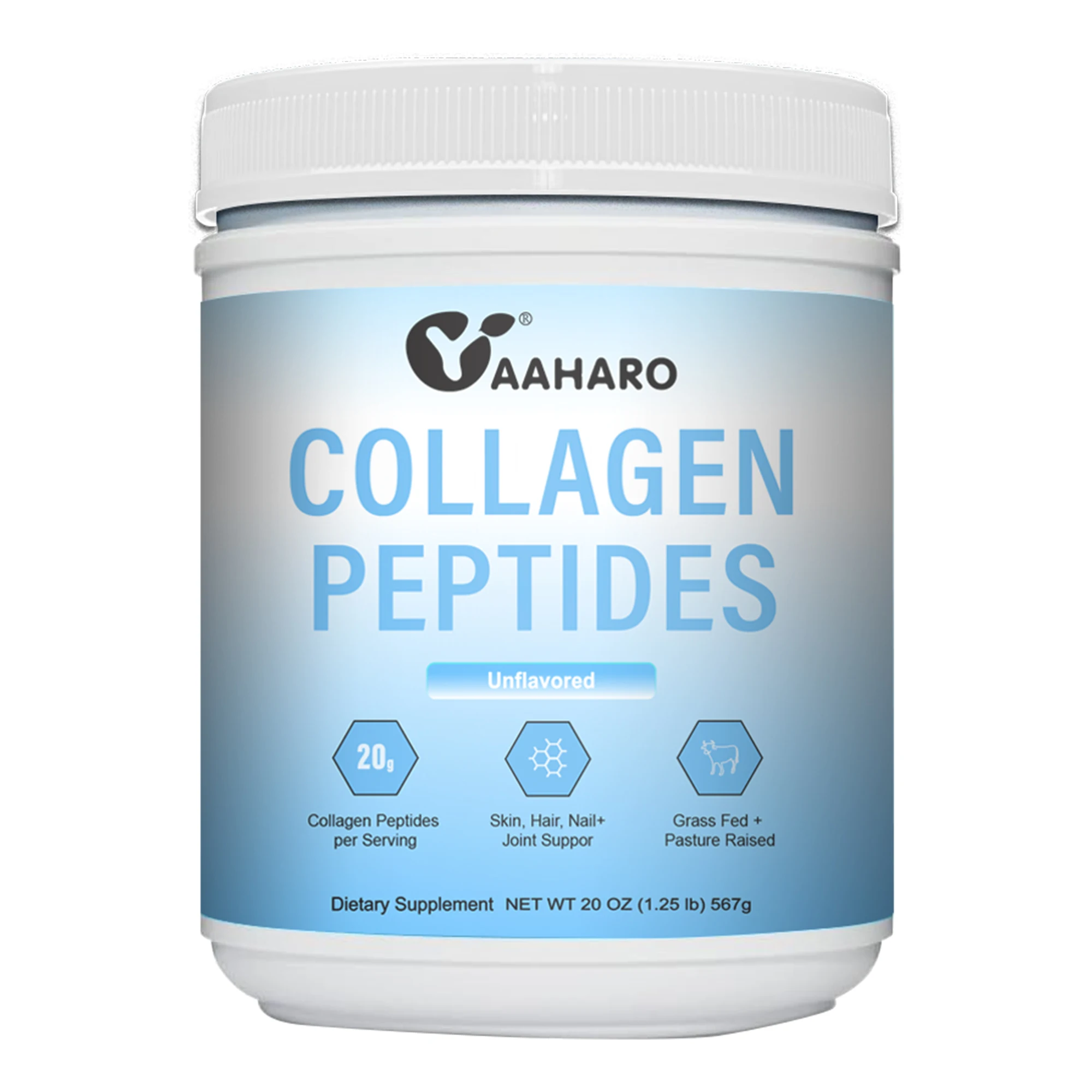 Non-GMO Collagen Protein Powder Type I,II,III,V,X with Biotin Hyaluronic Acid Vitamin C Unflavored Collagen Peptides Powder