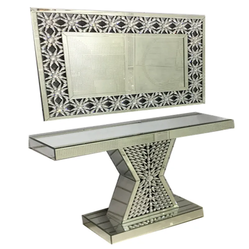 Цветок цветные украшения белый туалетный столик и зеркало Голливуда вход стол для туалетного столика и зеркала