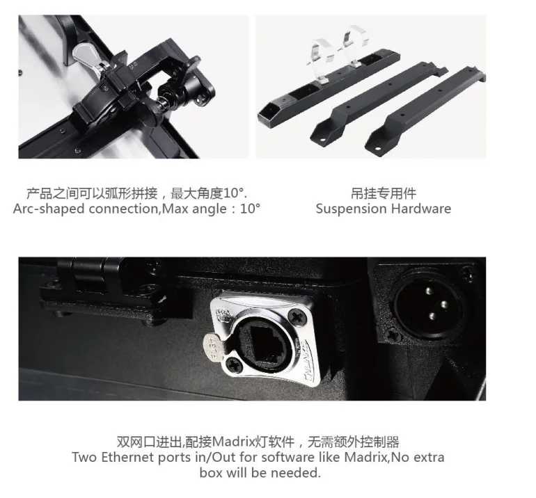 RDM/DMX512/Art-net/Kling-net warm white +RGB source  led matrix blinder /led panel light