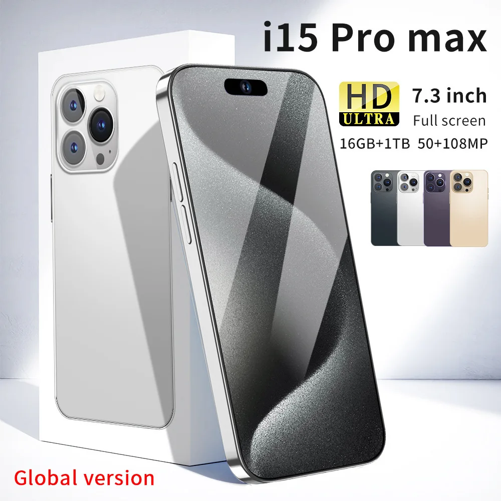 15 Pro Max 7 3 дюймов Android 16 ГБ + 1 ТБ мобильный телефон 14 смартфон разблокированный для I15