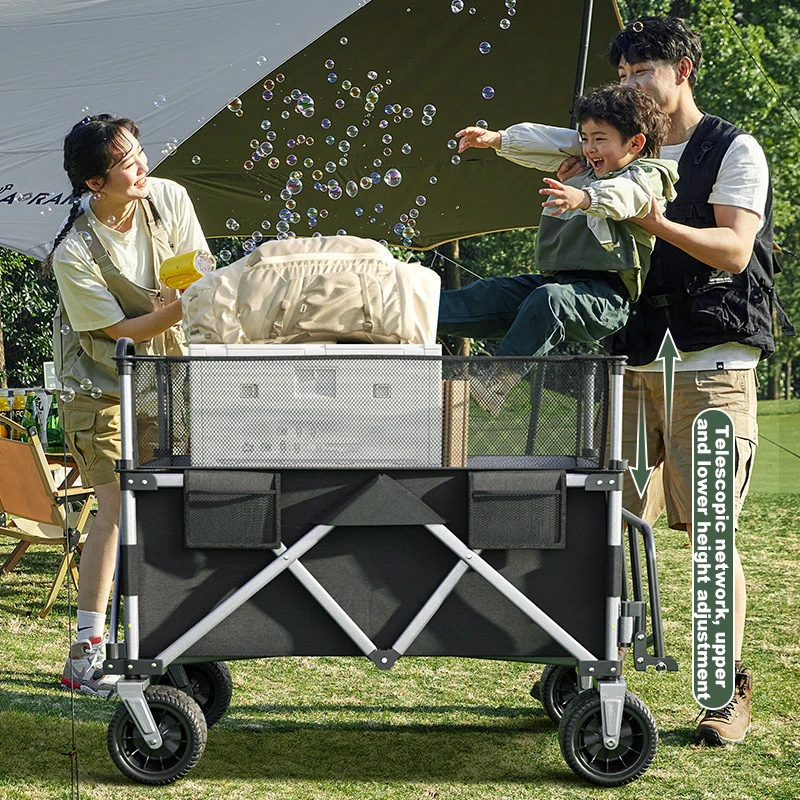 Outdoor camp car Portable picnic cart foldable camper van Stall cart raise camper van