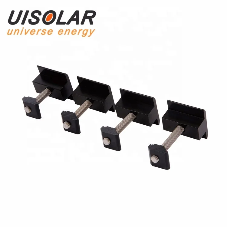 UISOLAR Factory 35mm Solar Mid Clamp Solar Brackets Solar mounting Aluminum Thin Film Solar Panel Mid Clamp with Rubber Wash