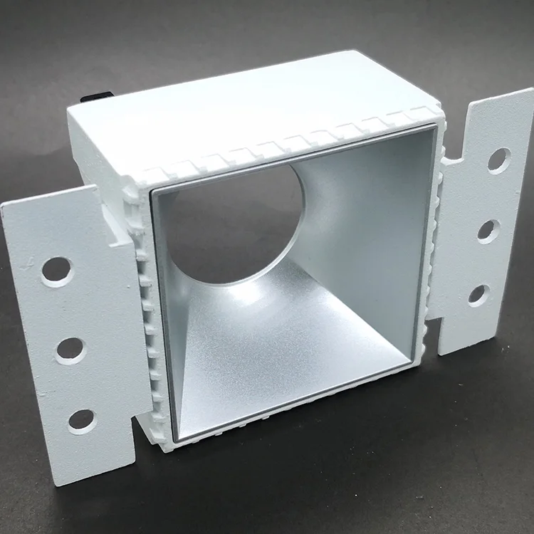 Home Office Mr16 Lamp Holder Gu10 Spotlight Aluminum Face Ring Led Module Square Bracket Perforated Ceiling Downlight