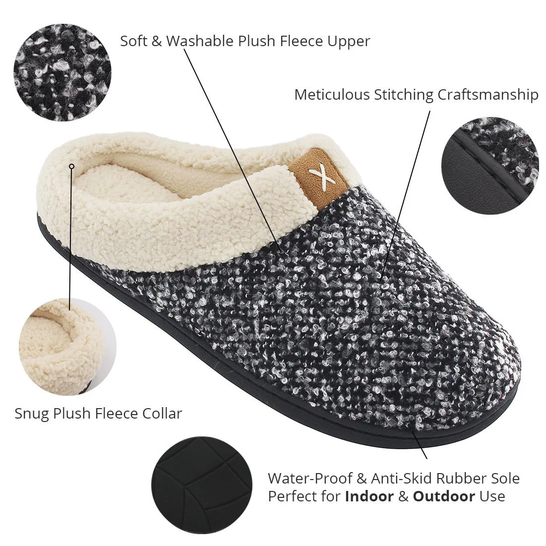 Factory OEM ODM  Slippers Knit Fuzzy Washable Slippers With Soft Plush Slip On Scuff House Bedroom Slipper Gift For Ladies
