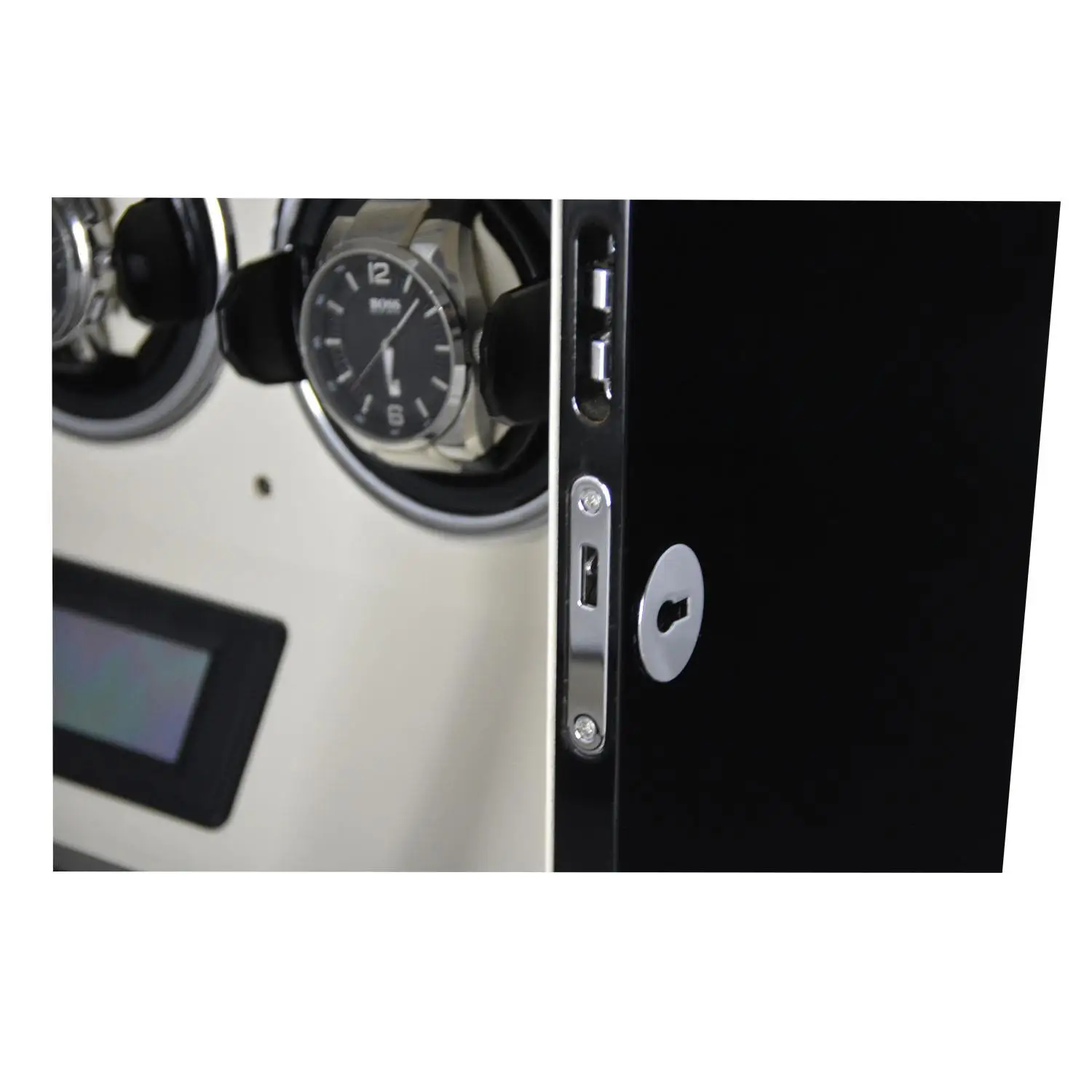 Goochy GC03-T85BW-L-AR 3 Slot All screen touch LED light personalized watch box case with Remote control