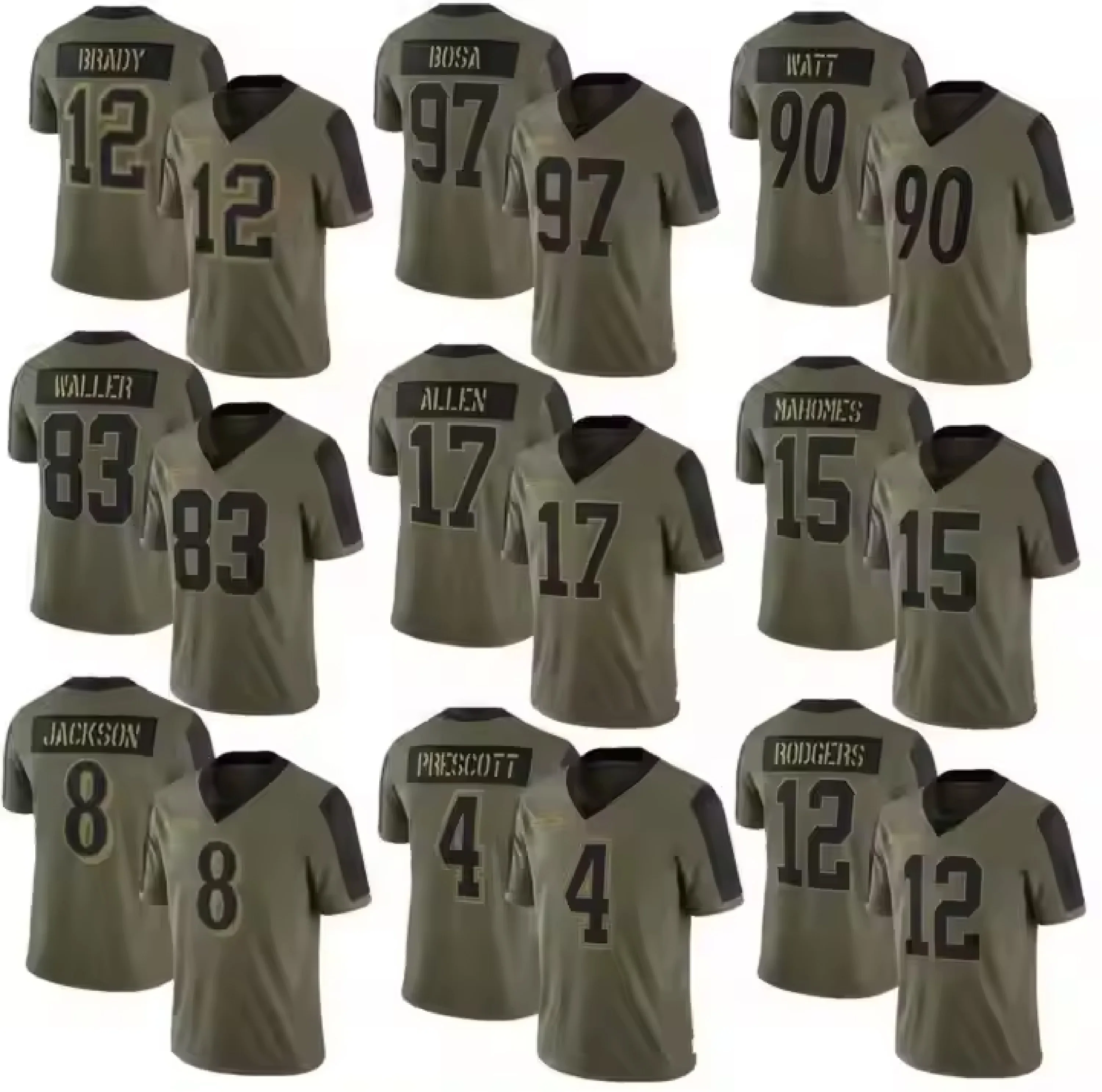2024 трибьют 12 Том Брейди 15 Патрик Махомес 4 Dak Prescott 17 Allen Высококачественная Американская Футбольная майка