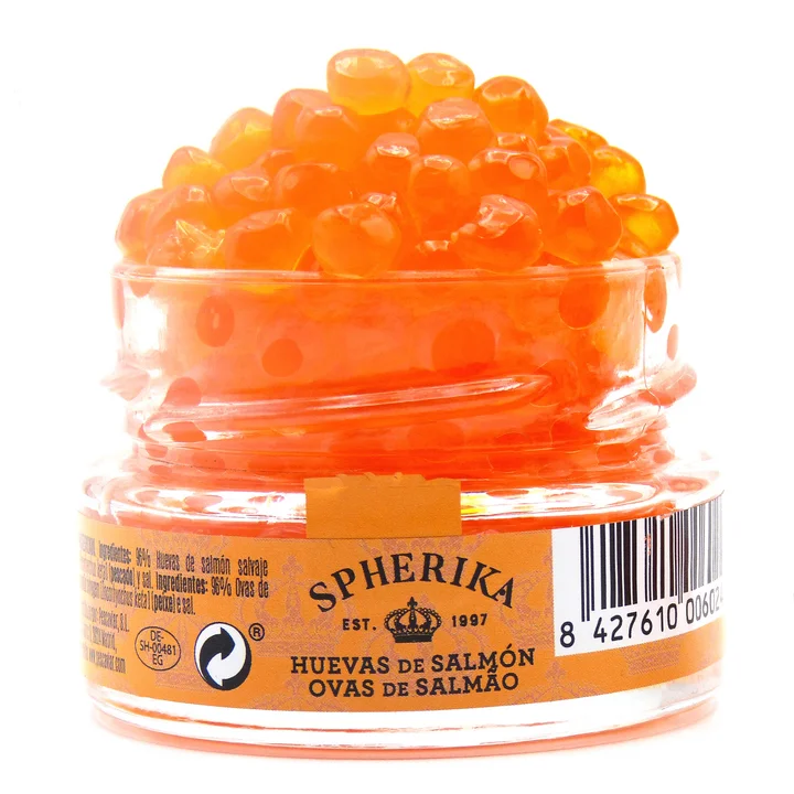 Hot Sale Red Caviar Gluten Free Salmon Roe Slightly Salty And Spicy 50G Glass Jar 1Oz Gmo Free 96% Wild Salmon Roes